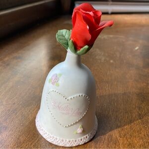 Rare, Lefton "To Mother, With Love" Rose Handle Bell 5.5"
